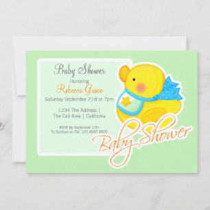 Geel Rubber Duck Baby shower Kaart