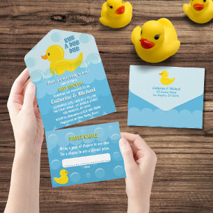 Geel Rubber Duck Rub Een Dub Baby shower All In One Uitnodiging