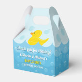 Geel Rubber Duck Rub Een Dub Baby shower Bedankdoosjes (Voorkant Zijde)