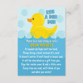 Geel Rubber Duck Rub Een Dub Baby shower Informatiekaartje (Voorkant)