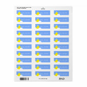 Geel Rubber Duckie Bubble Bath Adresetiketten Etiket (Full Sheet)
