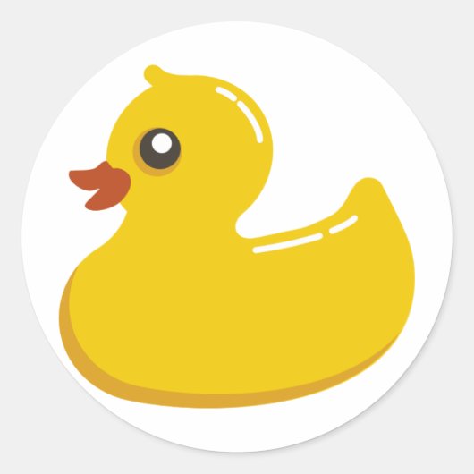 Geel Rubber Duckie Ronde Sticker (Voorkant)