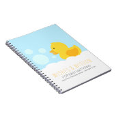 Geel Rubber Ducky Baby shower Gastenboek Notitieboek (Rechterzijde)