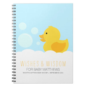 Geel Rubber Ducky Baby shower Gastenboek Notitieboek