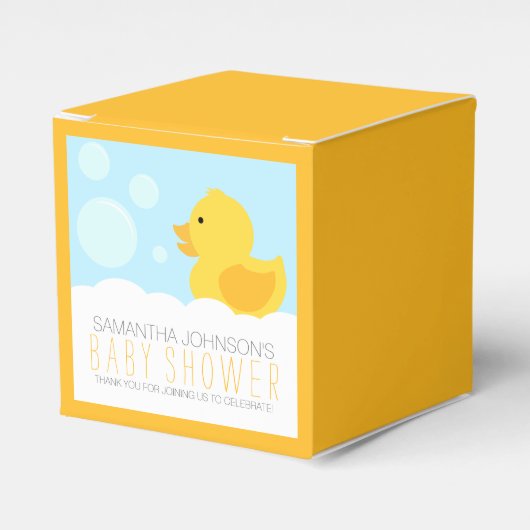 Geel Rubber Ducky Bubble Bath Baby shower Bedankdoosjes (Voorkant Zijde)