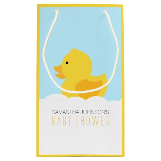 Geel Rubber Ducky Bubble Bath Baby shower Klein Cadeauzakje (Achterkant)