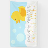 Geel Rubber Ducky Bubble Bath Baby shower Spandoek (Verticaal)