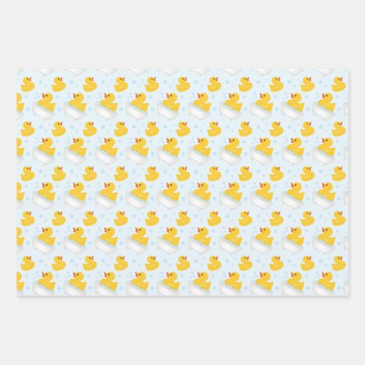 Geel Rubber Eend Baby shower Wrapping Paper Shee (Voorkant 2)