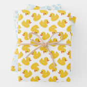 Geel Rubber Eend Baby shower Wrapping Paper Shee (In situ)