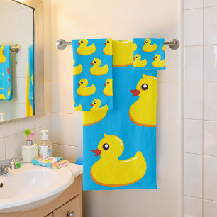 geel rubberen eend patroon bad handdoek