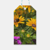 Geel Rudbeckia Flowers Roze Phlox en Bee Cadeaulabel (Voorkant)