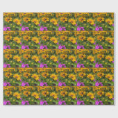 Geel Rudbeckia Flowers Roze Phlox en Bee Cadeaupapier (Vlak)