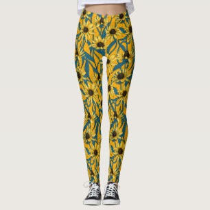 Geel Rudbekia op geel Leggings