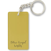 Geel Rumped Warbler Bird Schilderij Naam Sleutelhanger