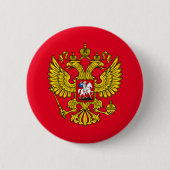 Geel Russisch keizerlijk dubbelhars Ronde Button 5,7 Cm (Voorkant)