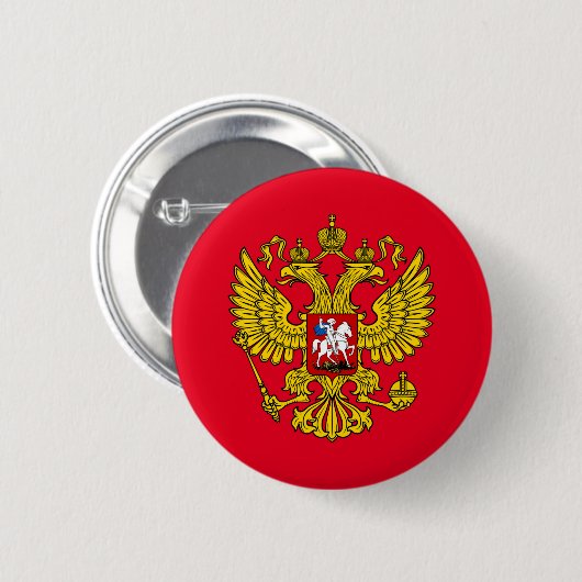 Geel Russisch keizerlijk dubbelhars Ronde Button 5,7 Cm (Voorkant /achterkant)