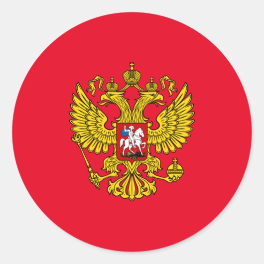 Geel Russisch keizerlijk dubbelhars Ronde Sticker (Voorkant)
