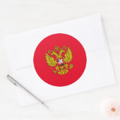 Geel Russisch keizerlijk dubbelhars Ronde Sticker (Envelop)