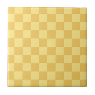 Geel Schaakbord Patroon Tegeltje
