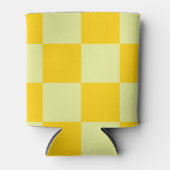 Geel schaakbord retro kleurrijke controles blikjeskoeler (Voorkant)