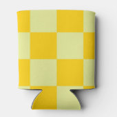 Geel schaakbord retro kleurrijke controles blikjeskoeler (Achterkant)