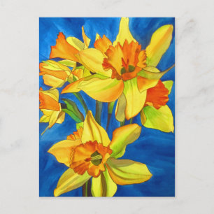 Geel schilderij van daffodil waterverf briefkaart