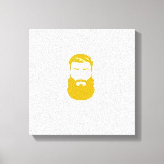 Geel schildoek met baarden canvas afdruk (Voorkant)