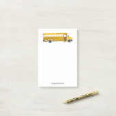 Geel schoolbus persoonlijke kantoorbenodigdheden post-it® notes (Op bureau)