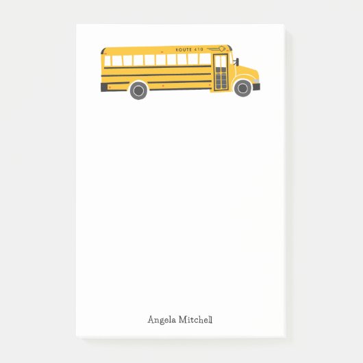 Geel schoolbus persoonlijke kantoorbenodigdheden post-it® notes (Voorkant)