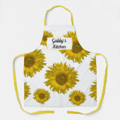 Geel Schort met zonnebloemen (Voorkant)