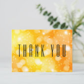 Geel & Sinaasappel Bokeh Flat Bedankkaart (Staand voorkant)