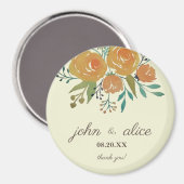 Geel Sinaasappel, bruin en crème Magneet (Voorkant / Achterkant)