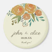 Geel Sinaasappel, bruin en crème Magneet (Voorkant)