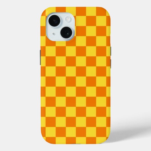 Geel Sinaasappel Checkerboard Checkerboard Checker Case-Mate iPhone Case (Achterkant)