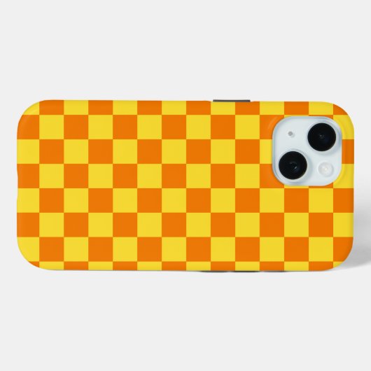 Geel Sinaasappel Checkerboard Checkerboard Checker Case-Mate iPhone Case (Achterkant (horizontaal))