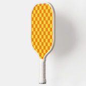 Geel Sinaasappel Checkerboard Checkerboard Checker Pickleball Paddle (Links)