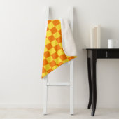 Geel Sinaasappel Checkerboard Checkerboard Checker Sherpa Deken (In situ)