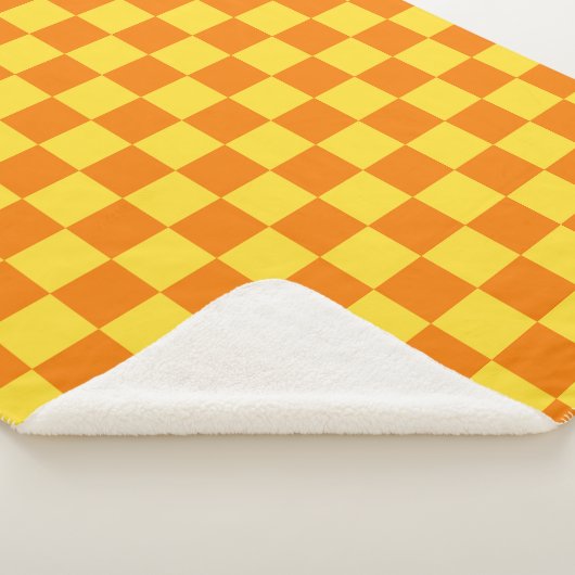 Geel Sinaasappel Checkerboard Checkerboard Checker Sherpa Deken (3/4)