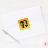Geel Sinaasappel Chemie Vierkante Sticker (Envelop)