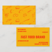Geel Sinaasappel Fastfood Burger Chicken Restauran Visitekaartje (Voorkant / Achterkant)