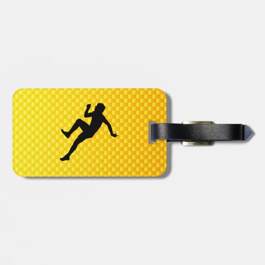 Geel Sinaasappel loopt Bagagelabel (Achterkant horizontaal)