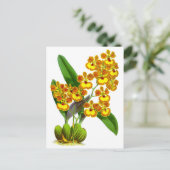 geel Sinaasappel Orchidee Flower Briefkaart (Staand voorkant)
