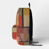 Geel Sinaasappel Tan Veelkleurige Plaid Bedrukte Rugzak (Rechts)