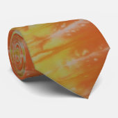 Geel Sinaasappel Tie Dye Necktie Stropdas (Opgerold)