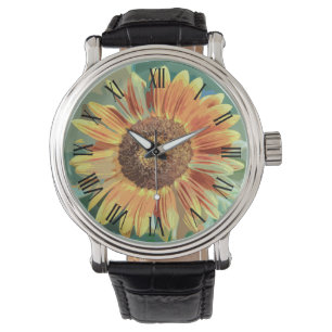  Geel Sinaasappel Zonnebloem   Mannen Watch Horloge