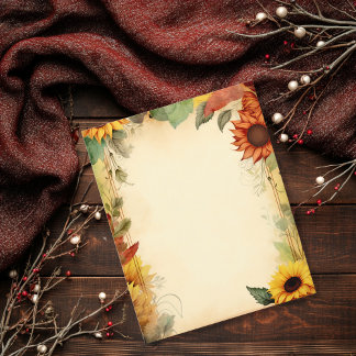 Geel Sinaasappel Zonnebloem Scrapbook Papier