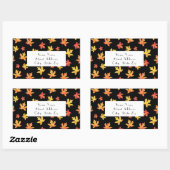 Geel Sinaasappel Zwart Maple Leaf Patroon labels (Vel)