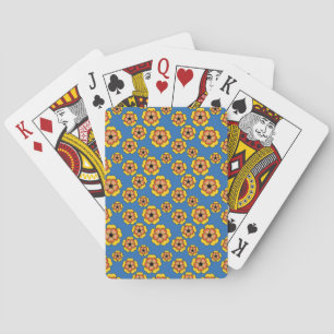 Geel Sinaasappels bloemenpatroon Pokerkaarten