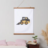 Geel Skid Steer Construction Kinder Room Decor Hangend Wandkleed (Slaapkamer)