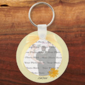 Geel Sleutelhanger voor ronde foto's (Voorkant)